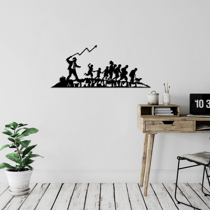 Wallity Accesorio Decorativo de Pared de Metal Negro 30x70 cm 1.5mm Grosor